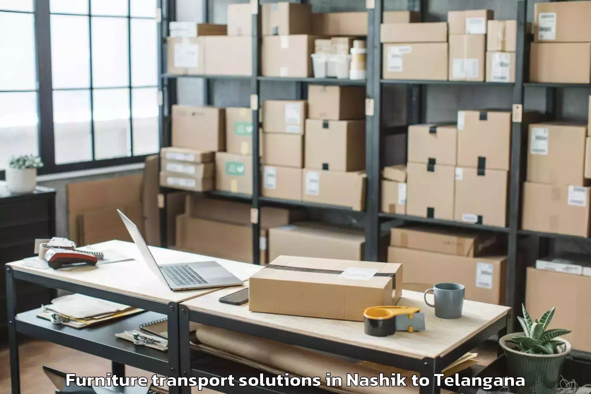 Professional Nashik to Bellampalle Furniture Transport Solutions